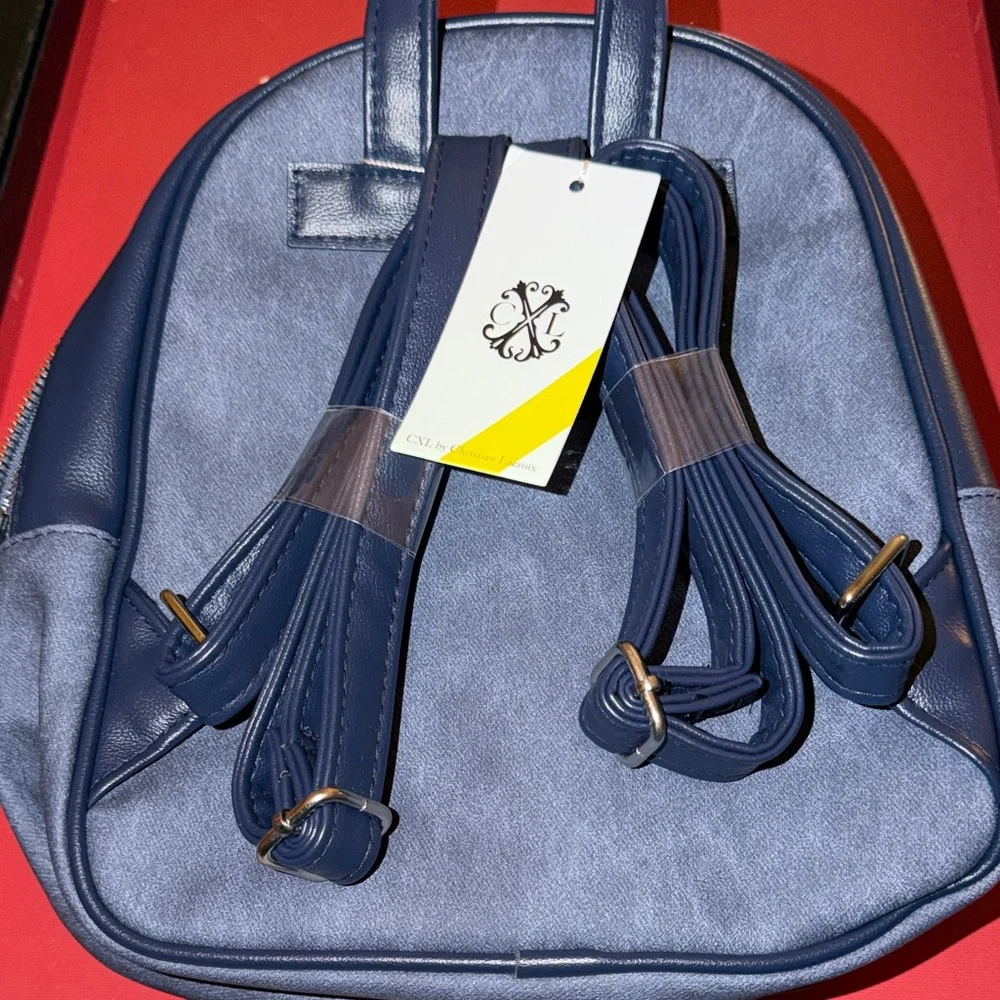 CXL by Christian Lacroix Indigo Denim Mini Backpack with Embroidered Logo